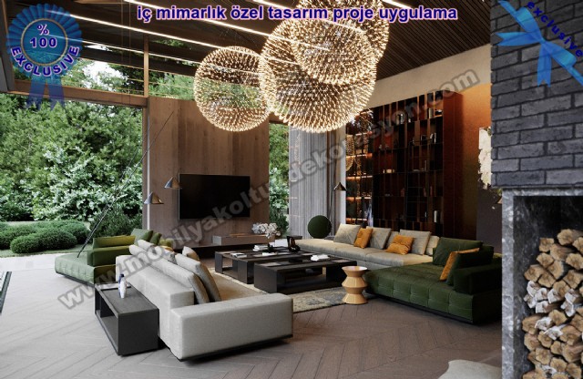 Lüks Salon Dekorasyonu Modern Lüks İç Mimarlık Özel Tasarım