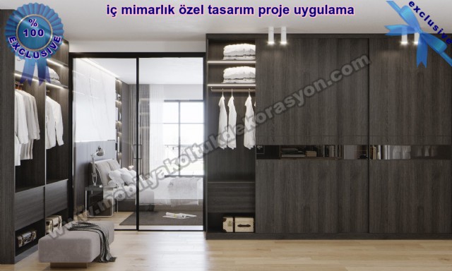 Özel Ölçü Raylı Dolap Modern Elbise Dolabı Özel Ölçü Gardırop